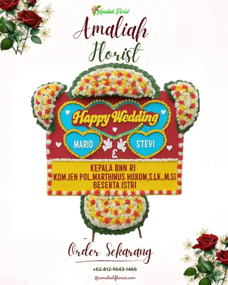Papan Bunga Pernikahan Melonguane